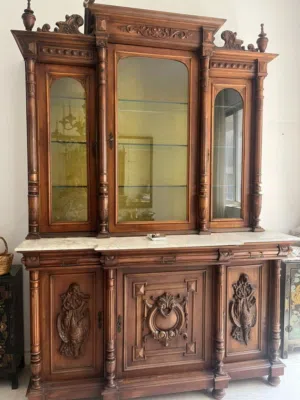 late 19th-century (around the 1880s–1910s) Walnut Vitrines