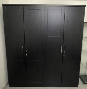 Spacious 4-Door Dark Wood Wardrobe
