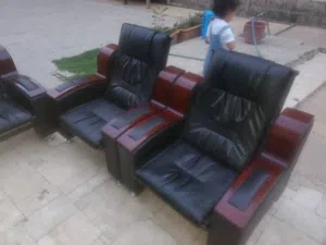 طقم كنب مكتبي جلد فاخر