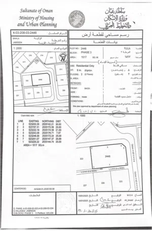 Residential Land for Sale in Al Dakhiliya Bahla
