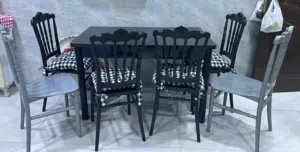 ميز طعام مع 6كراسي جديد زلق مابي للبيع جديد كلش وهاي صور وفيديوات كبالكم  صارلي اقل من شهر ماخذته