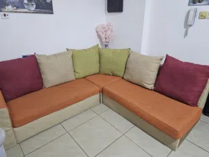 6 SEATER SOFA, 1 TEAPOY, 1 CHAIR, 2 DOOR CUPBOARD, 1 PORTABLE BABY BASSINET FOR SALE