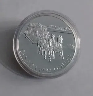 1992 Canada Silver Dollar Coin uncirculated in capsule and box