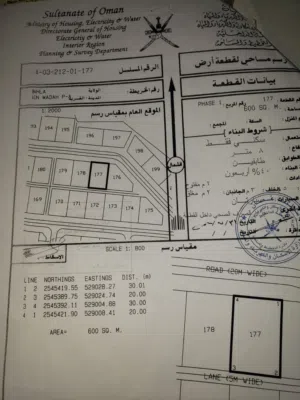 Residential Land for Sale in Al Dakhiliya Bahla