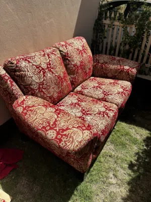 Dual set red couch