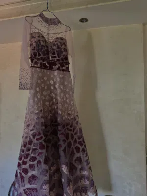 Custom tailored beaded gown