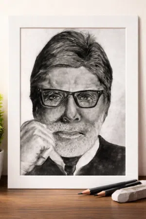 Premium Custom Portrait Drawing  Hand-Drawn Realistic Art (A4)