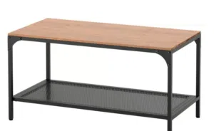 Industrial Coffee Table with Storage Shelf