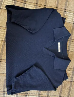 Zara navy blue polo shirt brand new size M