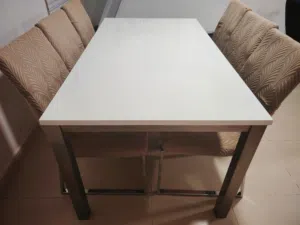 Beautiful Metallic Frame Dining Table and 6 chairs for sale In Madina Sultan Qaboos