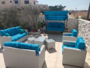 طقم راتان جديد مع مرجوحة