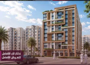 مشروع المعبيلة الجنوبية مكون من اثنى عشر طابق يتكون من شقق ومحلات قيد الإنشاء للبيع