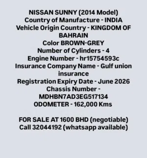 NISSAN SUNNY 2014 AND MITSUBISHI LANCER 2010 for SALE