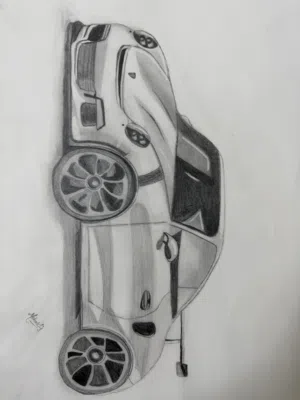 Porsche sketch handmade