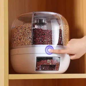 6-GRID CEREAL DISPENSER – COMPACT ROUND DRY FOOD CONTAINER WITH ROTATING FUNCTION – 5KG