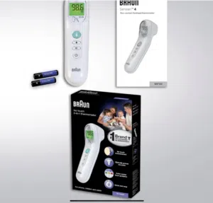 Braun No Touch 3-In-1 Thermometer, Measures Forehead, Liquid and Food Temps, Pro