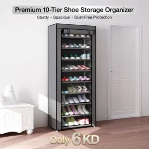10-Tier Premium Shoe Organizer - Dustproof & Sturdy