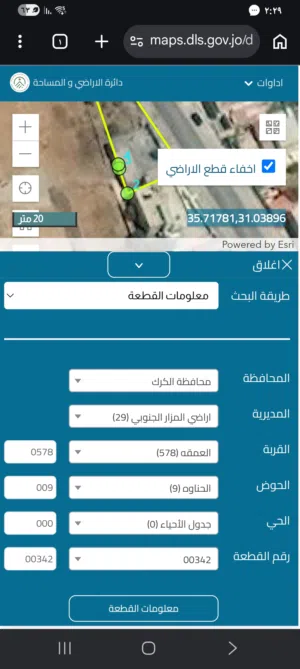 قطعة أرض للبيع مؤاب العمريه الشارع الرئيسي
