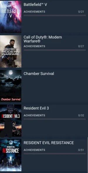 حساب ستيم اونلاين cod mw, battlefield v, Resident Evil 3