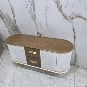 ترابيزه شاشه خامه mdf اسباني دهان دوكو المقاس عرض 120 سم عمق 40 سم ارتفاع 58 سم