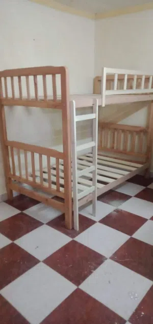 سرير خشب بملل والسلم والحاجز دورين فورى Furniture oh