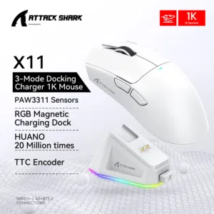ماوس العاب لاسلكي وبلوتوث ATTACK SHARK  احترافي العاب X11-IVIOUSE  G3PRO IVIOUSE