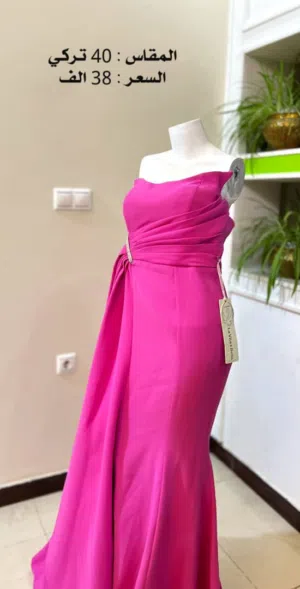 فستان تركي فوشي فاخر  Luxurious Turkish fuchsia dress