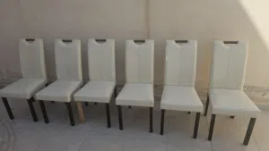 6 كراسي سفرة جلد