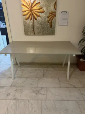 TROTTEN Desk, white, 160x80 cm تروتن مكتب أبيض، 160×80 سم