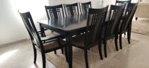 Dinning Table with 8 Chairs and Side Drawers