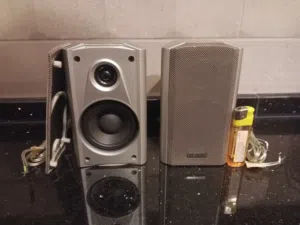 جوز سماعات صغار ماركة Magnavox أمريكي 100 واط 8 اوم صوت حلو ومعهم سلاك اصليه مستخدم نظيف سعر نهايه