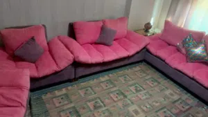 طقم كنب 6 مقاعد للبيع خشب زان