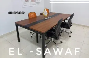 ترابيزة اجتماعات خشب mdf اسباني  ميتينج روم/ Meeting room/ Meeting table  مقاس 240×120سم