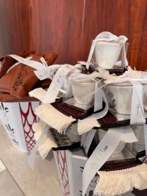 توزيعات رمضان فناجيل ومبخرة شمعة وعود فاخر