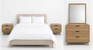 سرير مع مرتبه و تسريحه و كمدينتين
