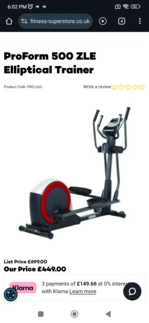 Proform Elliptical Cross Trainer