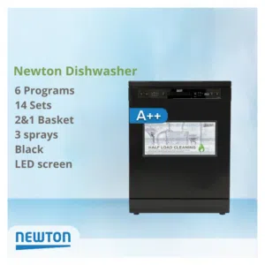 جلاية نيوتن الحافظ 3 مرشات 14 طقم 6 برنامج A++ لون اسود مميز شاشة LED شامل التوصيل