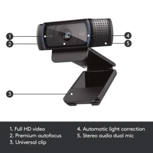 كاميرا الويب Logitech C920 HD Pro بدقة Full HD Logitech C920 HD Pro Webcam – The Standard for Profes