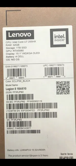 لابتوب لينوفو ليجن 5 2026 النسخه الفاخرة OLED