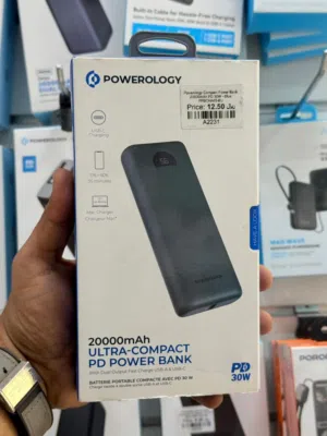 Brand New Powerology Power Bank in Oman  20000mAh Capacity  1 Year Warranty