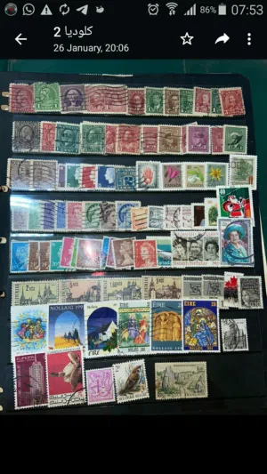 مجموعة.   طوابع     مختلفة     نادرة