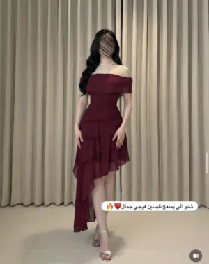 فستان ماروني اوف شولدر  قياس لارج