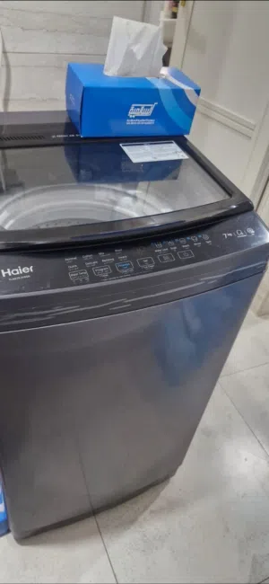 هاير غسالة ملابس أوتوماتيكية ذات • تحميل علوي 7 كجم، فضي ، HWM70-31656