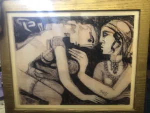 لوحة فنية نادرة وتاريخية بعنوان الولادة في الفضاء (1977)