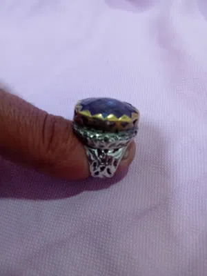 خاتم فضة من حجر الجمشت