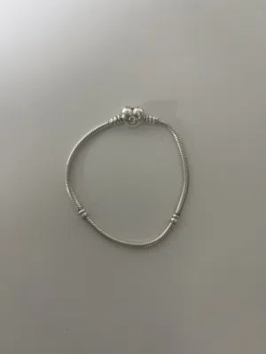 AUTHENTIC PANDORA silver bracelet with heart shaped clasp