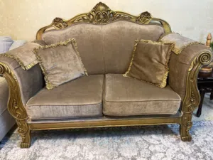 طقم كنب خشب مصري 7 مقاعد استعمال بسيط بحالة ممتازة نظيف