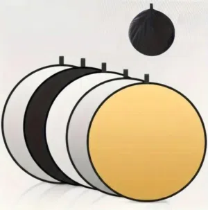 عاكس اضاءة للتصوير (Reflector) بثلاث الوان أبيض وفضي وذهبي