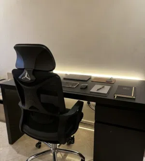 Malm Office Desk with Ergonomic Chair