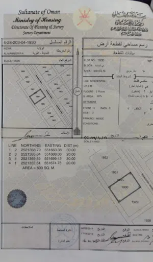 المعيمير 4 ارض للبيع مستوية وقريبة المنازل